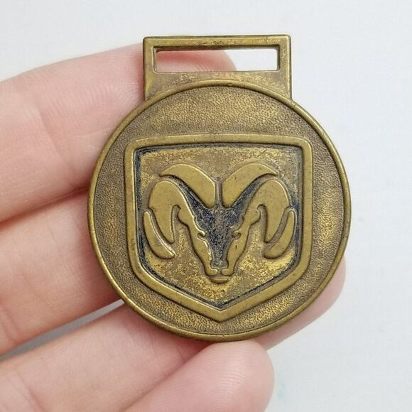 Vintage 1960s-1970s Dodge Ram Head Horn Watch Fob Keychain, Logo Truck Car - Picture 5 of 6